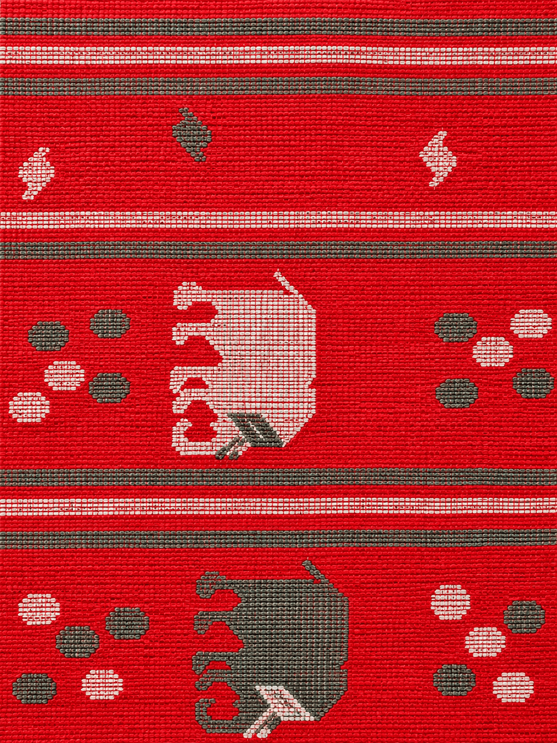 Close-up of the weave on the Cardinal, Elephant Parade